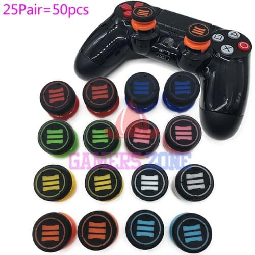 25Pair=50PCS For Sony Dualshock 4 DS4 Soft Analog Joystick Grips Caps For PS4 Controller Thumbsticks Extenders
