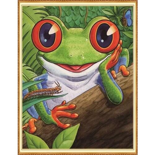 MEIAN Diamond Painting Embroidery Cross-Stitch Animal lovely Frog Mosaic Full Round/Square Drill Rhinestones Home Decor