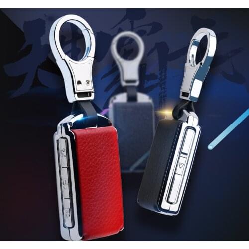 Metal leather Car Key Cover Case For Volvo XC40 XC60 S90 XC90 V90 T5 T6 T8 Auto Key Protect keychain Alarm Car Remote Control