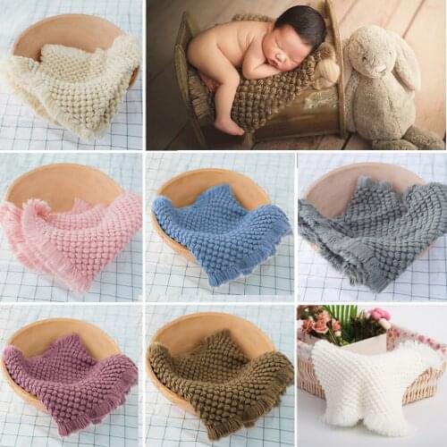 Fashion Newborn Infant Baby Boys Girls Solid Colors Photo Pineapple Knitting Blanket Props Photography Quilt Photographic Mat#p4