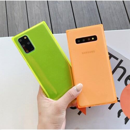 Fashion Neon Fluorescent Color Phone Case For Samsung Galaxy S20 FE S21 Ultra S10 S9 Plus Note 20 A51 A71 A50 A70 A30 A81 Cover