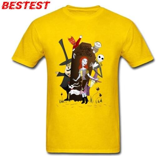 T-Shirt Mens Sceleton Christmas T Shirt Nightmare Comics T-shirts For Men Pure Cotton Clothing Hip Hop Tshirt Personalized Tees