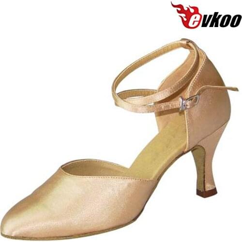 Evkoodance 2017 Cheap Ballroom Dance Shoes 6cm Heel Satin Or Glitter Material Dance Shoes For Woman Top Quantity Evkoo-320