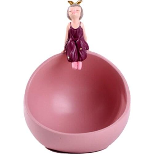 Creative Resin Bubble Gum Girl Key Storage Ornaments Home Decoration Storage Box