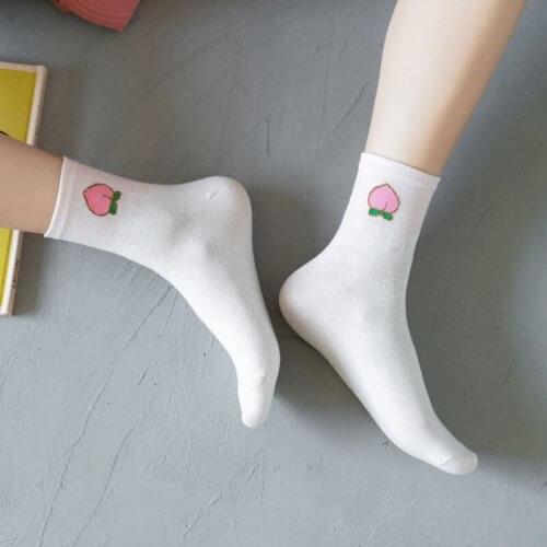 YZ-S-ZZ-0060 Cute spring and summer thin low top personality Korean version of female socks fruit cartoon socks