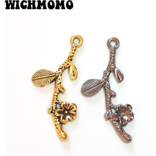 New 10pieces 39*17mm Retro Gold Zinc Alloy Branches Charms Pendant for DIY Jewelry Accessories Gifts Free Shipping