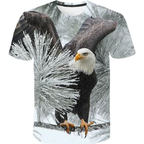 New products for summer 2021 popular 3d short-sleeved cute eagle-print mens t-shirt hip-hop fashion popular breathable t-shirt