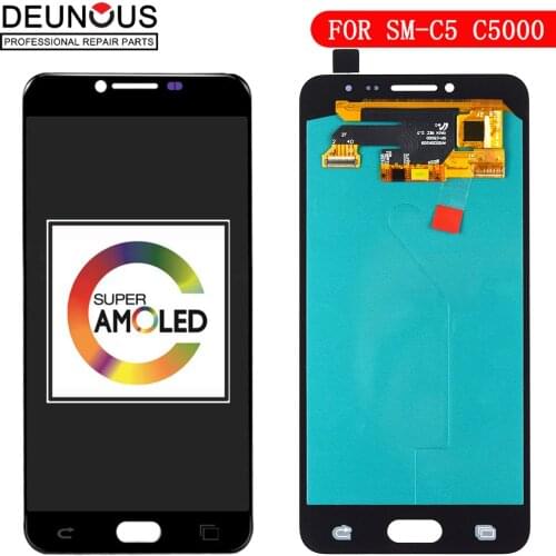 New 5.2'' Super EDO AMOLED LCD Display for SAMSUNG Galaxy C5 LCD Display C5000 LCD Touch Screen Digitizer Replacement Parts