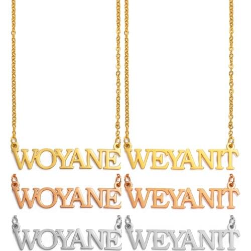 Anniyo Ethiopia Tigray Region Woyane & Weyanit Pendant Necklaces Stainless Steel African Jewelry for Women Girls #256121