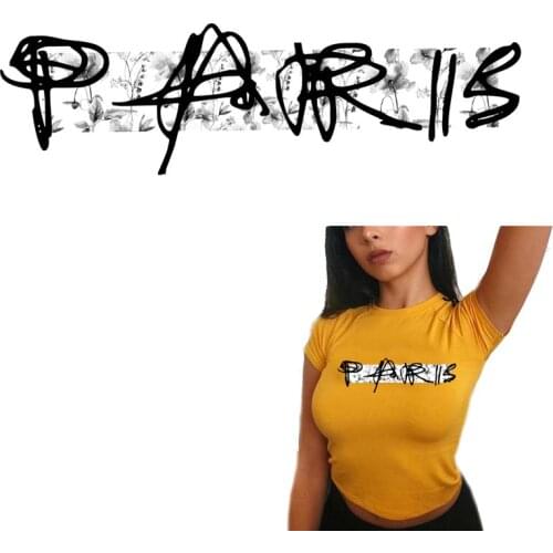 PARIS City Word Name Iron On Patches For Clothing Decor For Women T-shirt Applications DIY Thermal Heat Transfer Clothes Sticker