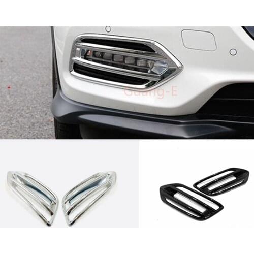 Car Body Front Fog Light Lamp Detector Frame Stick Styling ABS Chrome Trim Parts 2pcs For Honda HRV HR-V Vezel 2019 2020