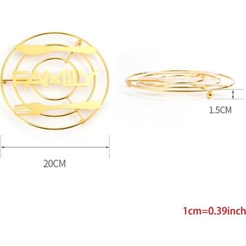 R2JC Cast Iron Trivet Knife Fork Decorative Placemat for Hot Dish Pots Pans Hollow Cookware Mat Kitchen Drink Coasters