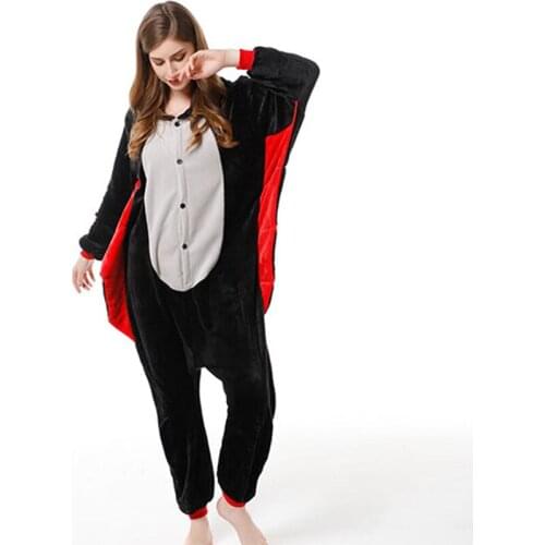 Christmas Adult Bat Kigurumis Cosplay Hooded One Piece Pajamas Onesis Costume Flannel Clothing XL