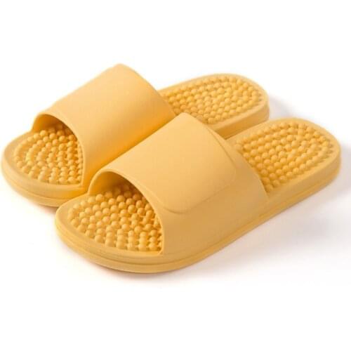 40GC Women Men Acupoint Foot Massage Open Toe Shower Slippers PVC Non-Slip Slide Sandals Home Bedroom Indoor Acupressure Shoes