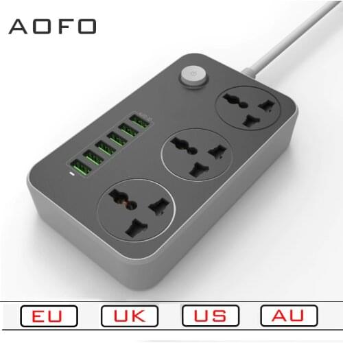 BAVIN 3-Outlet Surge Protector Power Strip with USB Charging 6 Ports 3.4A/17W, 2 meters Heavy Duty Extension Cord
