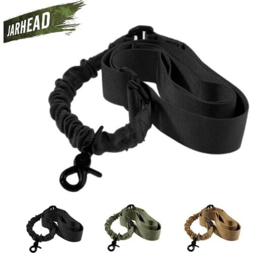 Outdoor Tactical One Single Point Gun Sling Strap System Adjustable Bungee Rifle Gun Rope Sling For Airsoft Hunting