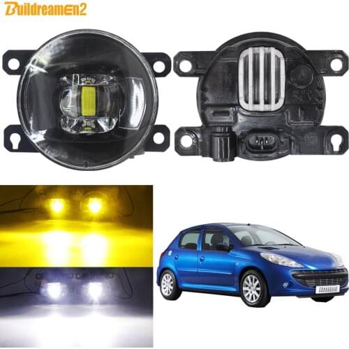 Fog Light Assembly Car Front Bumper LED Fog Lamp DRL Daytime Running Light 30W 12V For Peugeot 206 206+ T3E 2009 2010 2011 2012