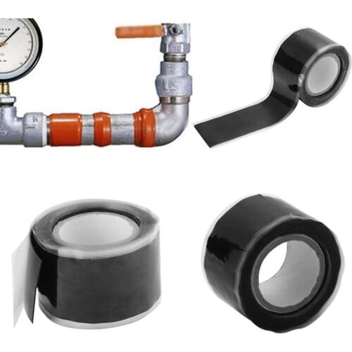 1.5M Waterproof Silicone Performance Repair Tape Self-adhesive Strong Black Rubber Silicone Bonding Tape Self Fusing Wire Tape