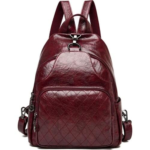 Women Leather Backpacks High Quality Female Vintage Backpack For Girls School Shoulder Bag Travel Bagpack Ladies Rucksacks