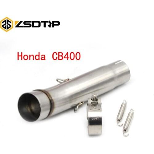 ZSDTRP For HONDA CB400 Motorcycle Exhaust Middle Pipe Link Pipe Slip-On Without exhaust pipe