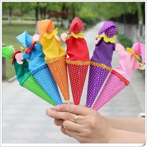 1PC Baby Rattle Toys Retractable Smiling Clown Hide Seek Play Jingle Bell Wooden Educational Toys Newborns Doll Random Color