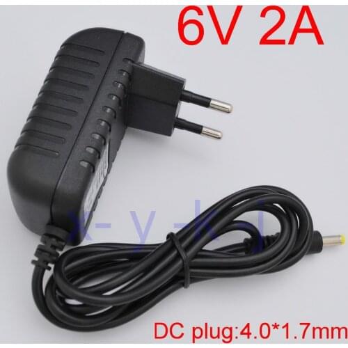 1PCS High quality AC 100V-240V Converter IC power Adapter DC 6V 2A 2000mA 12W Power Supply EU Plug DC 4.0mm x 1.7mm New