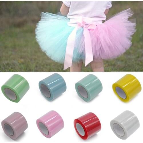 25Y Crystal Tulle Roll Spool Tutu Fabric DIY Girls Tutu Skirt Table Skirt Pompoms for Wedding Party Baby Shower Decor Supplies