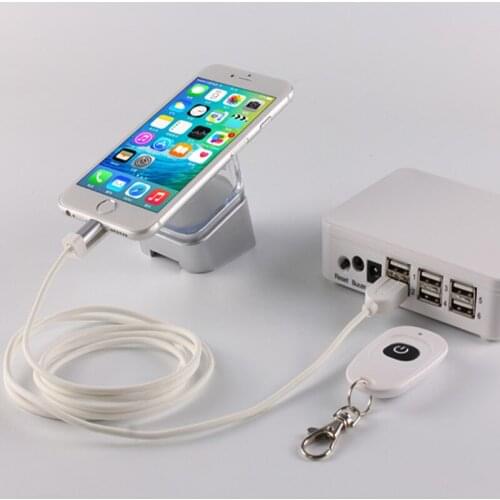 3 Set/Lot) Mobile Security Protection Sensors Alarms 6 Port Anti Theft Security Display System For Cell Phone Retail Shop