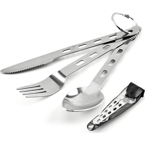 3pcs/set Outdoor Cutlery Set Ultra Lightweight Knife Fork Spoon for Home Use Travel Camping Picnic Cutlery Set Outdoor Tableware