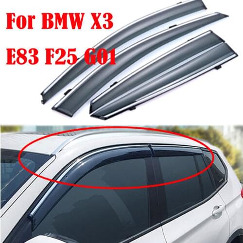 4pcs/set For BMW X3 E83 2006-2010 F25 2010-2017 G01 2018-2020 Car Window Wind Deflector Sun Guard Rain Vent Visor Cover Trim