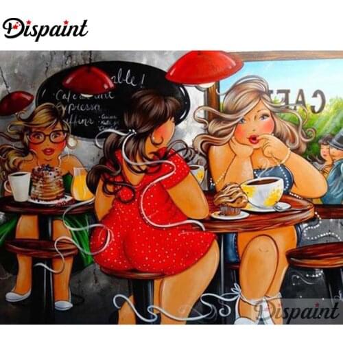 Dispaint Full Square/Round Drill 5D DIY Diamond Painting "Fat woman" Embroidery Cross Stitch 3D Home Decor A06311