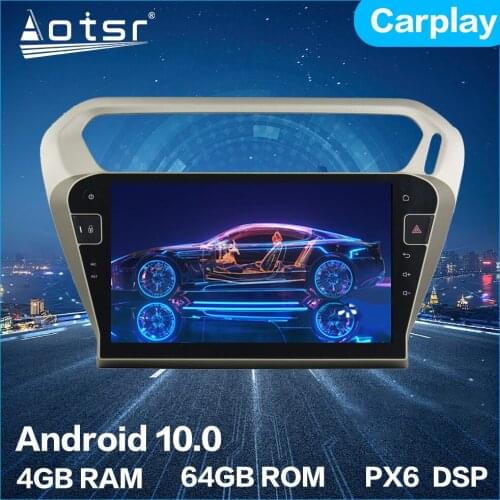 Aotsr Android 10.0 4+64GB Car Radio Player GPS Navigation Car Stereo HD Multimedia Head Unit For Peugeot 301 2013-16 DSP Carplay