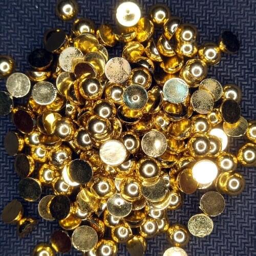 Free shipping~Gold Hematite Color 1.5mm,2mm,4mm,6mm,8mm,10mm,12mm Flat back ABS Round Half Pearl, plastic half pearl beads