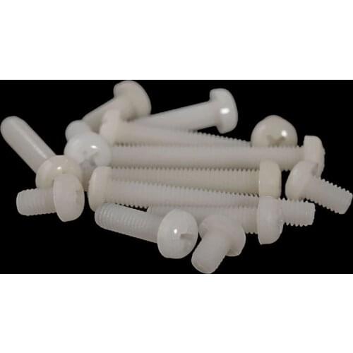 Pan Head Screws Bolts White Machine Plastis M2*4 - M2.5*12 Select Size M2 M2.5