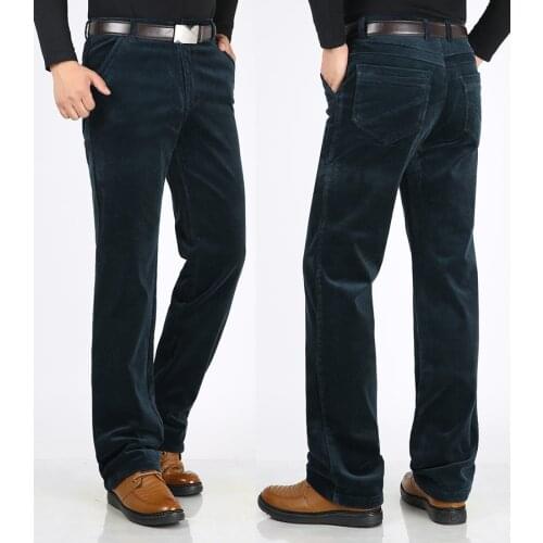 Winter Mens Thick Warm High quality Corduroy Long Pants Brand Loose Casual thick Male Trousers Large Size 29-36 38 40 42 43 44