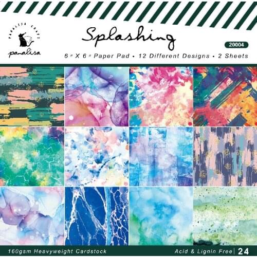 The splashing style Scrapbooking paper pack of 24 sheets handmade craft paper craft Background pad 200