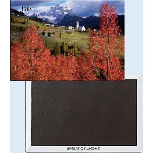 Church of Selva Di Cadore, Colle Santa Lucia, Italy, Refrigerator magnet, Tourist souvenirs, Home creative ornaments 24690