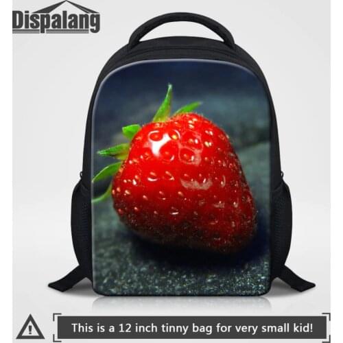 Dispalang Kids School Bags For Girls Boys Strawberry Fruits Print Mini Backpack For Kindergarten Backpacks Mochila Infantil Zip