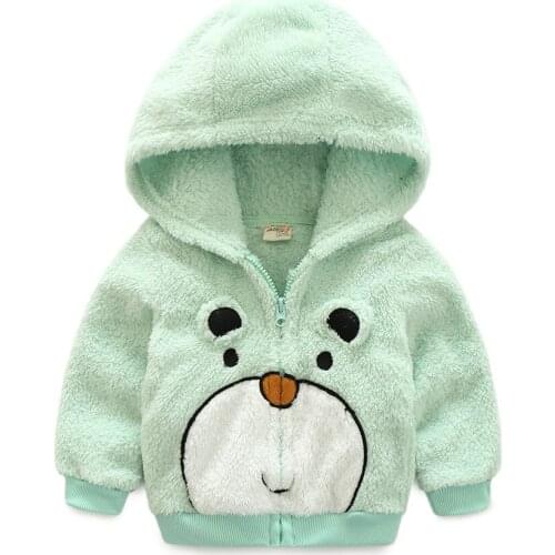Winter Autumn children coat Boys girl cotton sweatshirt hoodies Cartoon Bear baby clothes zipper Cashmere Loose coat Keep warm