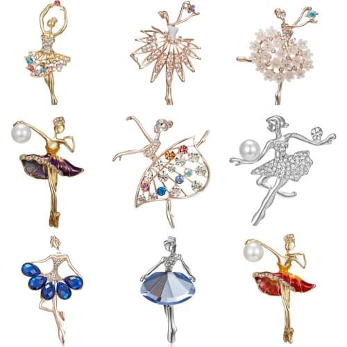 Gymnastics Girl Brooches for Women Cute Enamel Pin Bijouterie High Quality Corsage Fashion Wedding Bride Jewelry
