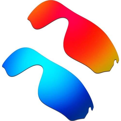 HKUCO Red/Blue 2 Pairs Polarized Replacement Lenses For RadarLock-Edge Sunglasses Increase Clarity