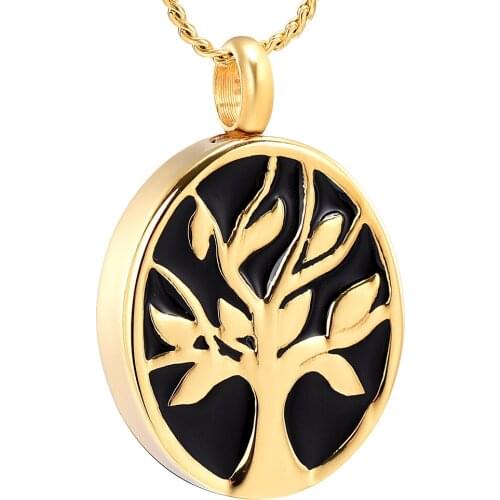 K9241 Tree of Life Cremation Jewelry for Ashes Pendant Holder Urns for Pet/Human Stainless Steel Memorial Necklace for Men/Women