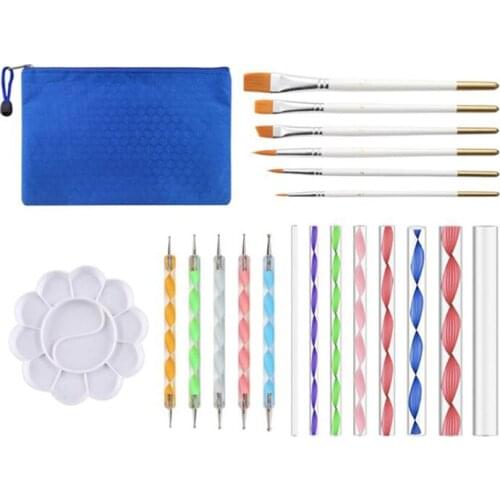 Quality 20 Pcs Mandala Rock Dotting Tools Nail Art Painting Tools Set For Art Crafts - 8 X Acrylic Rods, 5 X Double Sided Dott