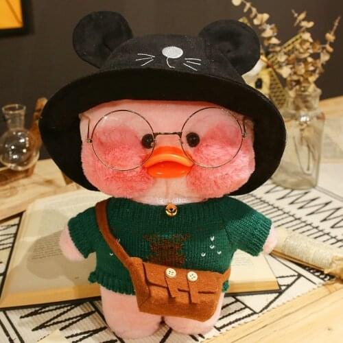 Animal Duck Doll Plush Toy Cafe Duck Birthday Gift 30cm LaLafanfan Stuffed Soft Hyaluronic Duck Cute Xmas for Kids Girl Children