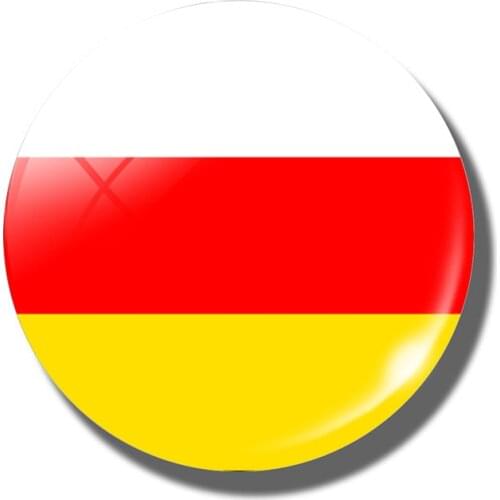 The Republic of South Ossetia Flag Souvenirs Magnetic Sticker Glass Cabochon Crystal Fridge Magnets for Refrigerators Decor