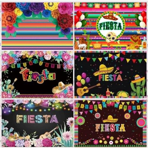Mexican Fiesta Backdrops Mexican Festival Birthday Party Photography Background Photographic Photo Studio Prop Decor Banner