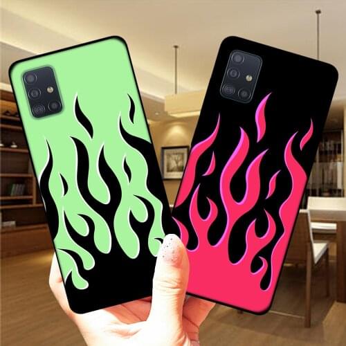 Fashion Flame Red Flames Soft Case Cover For Samsung A51 A71 A01 A10 A11 A21S A20 A30 A31 A40 A41 A50 A60 A70 A50S A7 A8 Plus