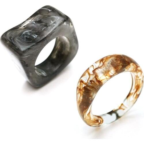 Fashion New Exaggerated Acrylic Rings for Women Men Jewelry