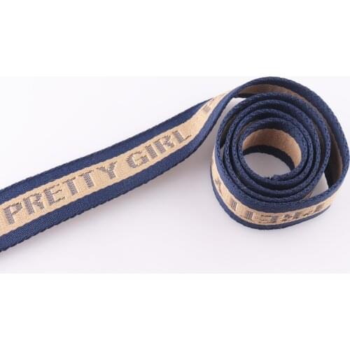 38mm Blue Stripe Webbing ribbon Fashion Handbag Webbing Strap Cotton Bag strap ribbon Belt strap Tote luggage strap