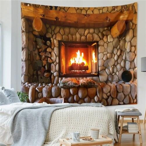 Door Windows Curtains Thin/Thicking Christmas Fireplace For Living Room Decorative Kitchen Curtains Middle Cut